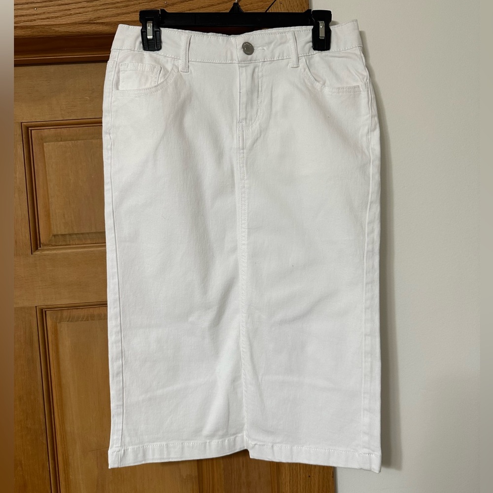 Be Girl White Denim Skirt- Large
